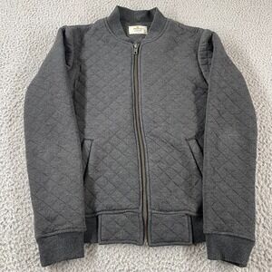 Marine Layer Jacket Womens XS Dark Gray Quilted Bomber Zip Up Bowerman Corbet *
